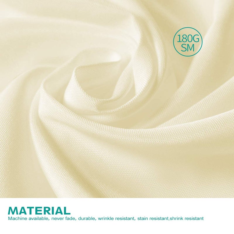 Surmente Ivory Fitted Tablecloths for 6 Foot Rectangle Tables, Ivory Table Covers for Weddings, Banquets, or Restaurants - Image 2
